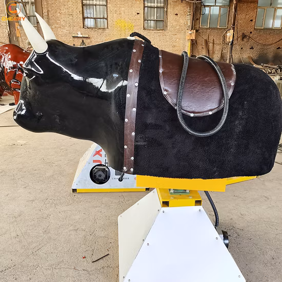 Jeux de parc de divertissement Exciting Kids N Adults Taureau mécanique gonflable rouge et bleu à louer