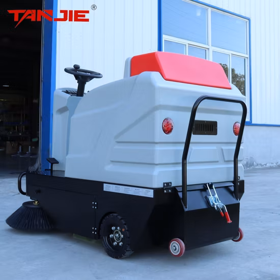 Balayeuse de sol durable pour le nettoyage des routes industrielles avec double brosse
